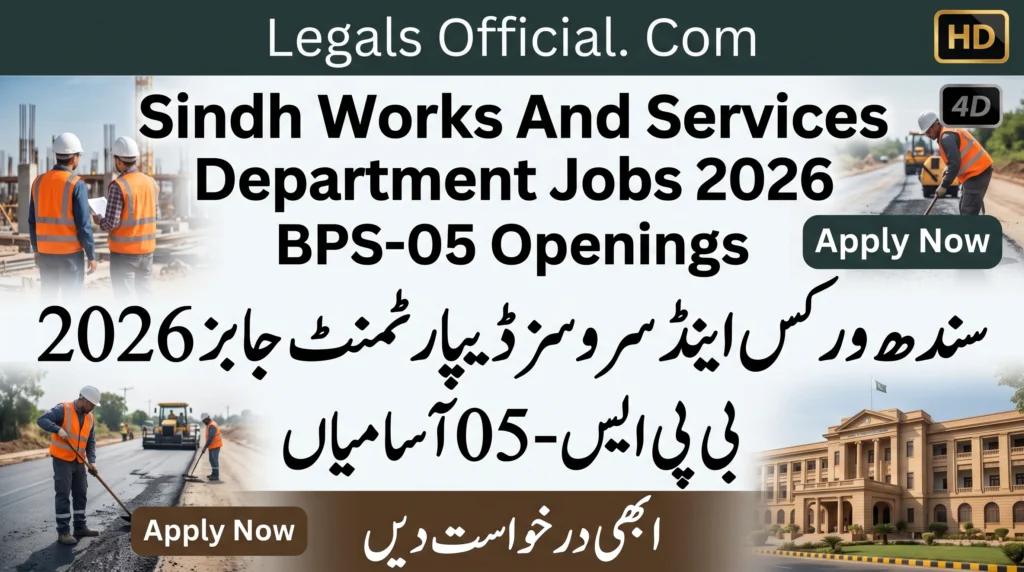 Sindh Work And Services Department Jobs 2026 BPS-05 Openings