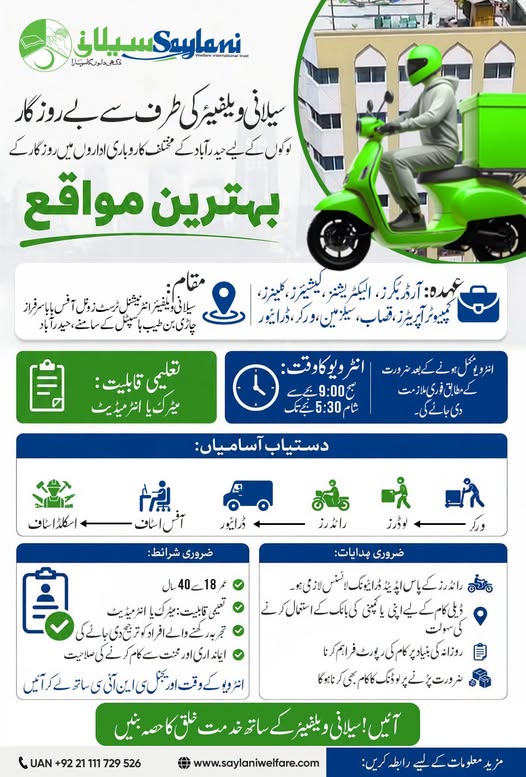 Saylani Welfare Jobs in Hyderabad 2026