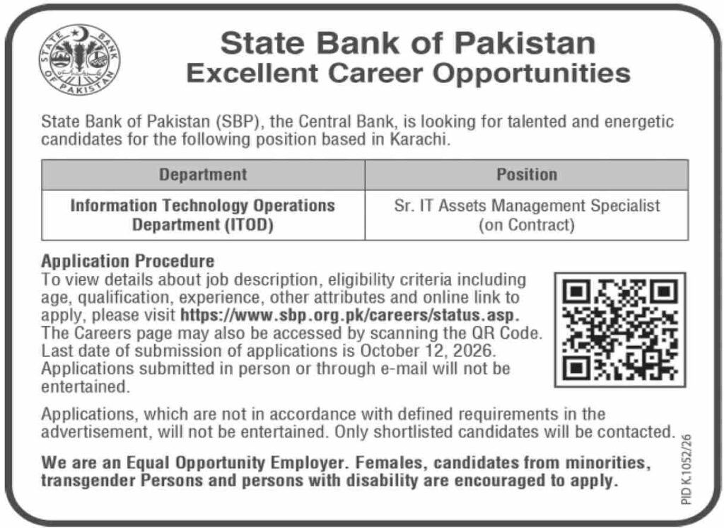 State Bank of Pakistan Jobs Career 2026