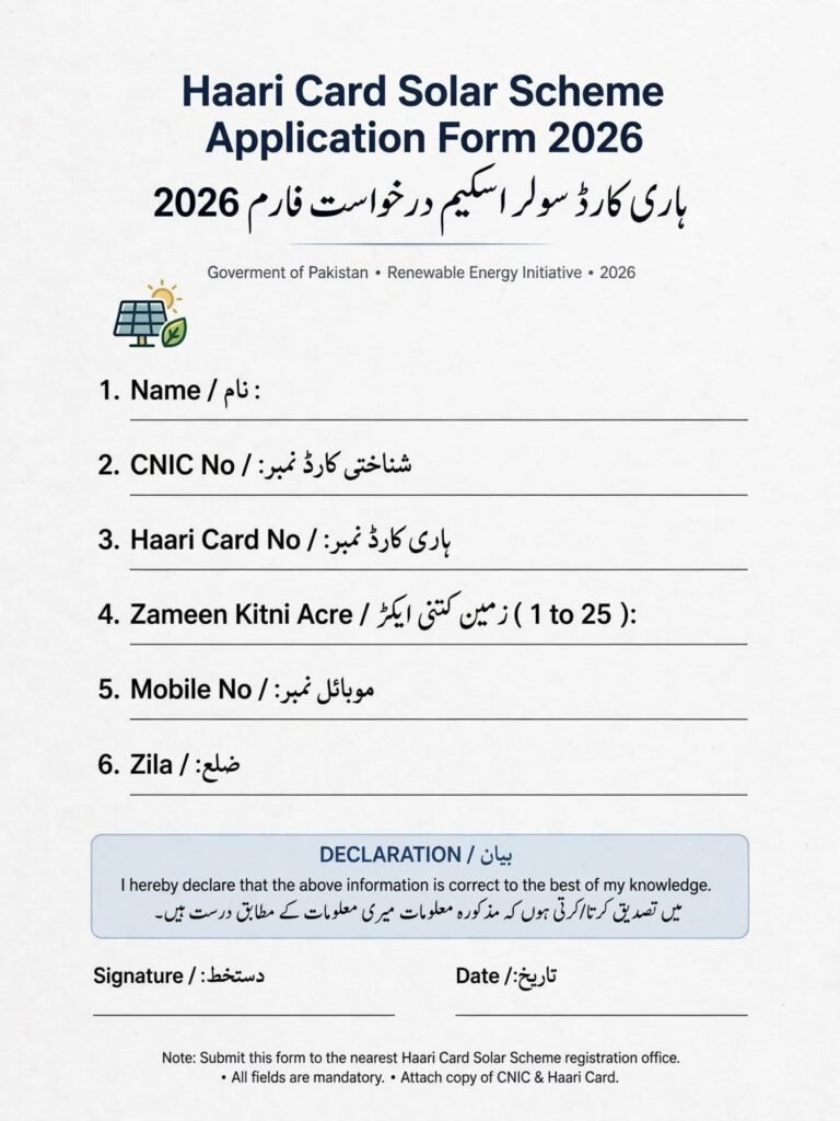 Benazir Haari Card Solar Tubewell Scheme 2026: 80% Subsidy