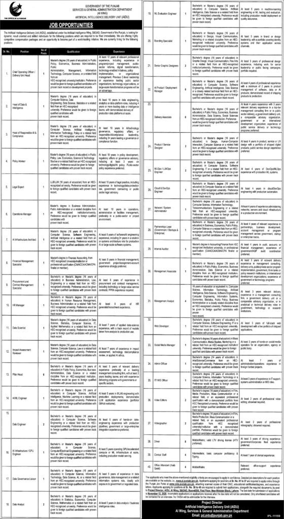 Artificial Intelligence Delivery Unit AIDU Jobs 2026