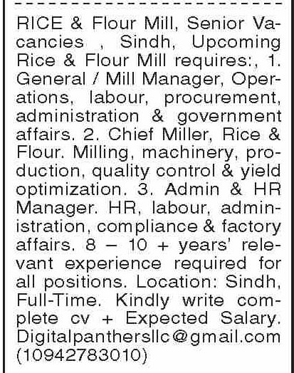 Flour Mill Limited Jobs in Sindh 2026 Apply Online