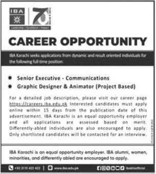 Institute Of Business Administration IBA Jobs in Karachi 2026