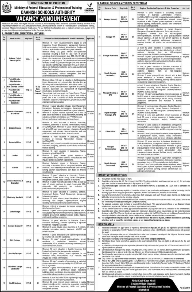 Ministry Of Federal Education and Professional Training Jobs 2026
