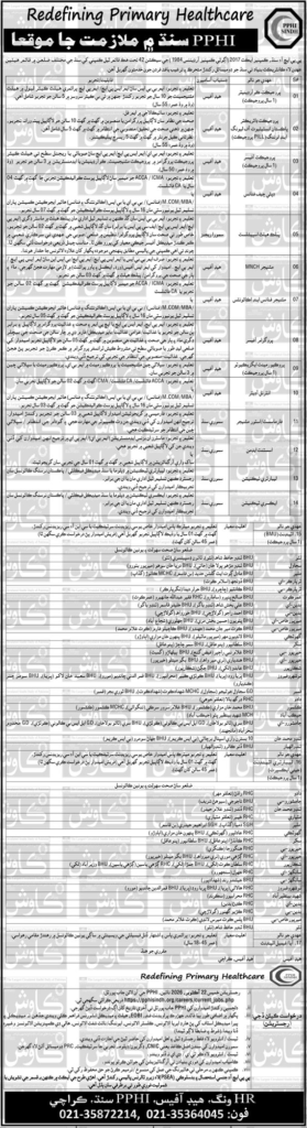 PPHI Sindh Jobs 2026 For All Sindh Holders