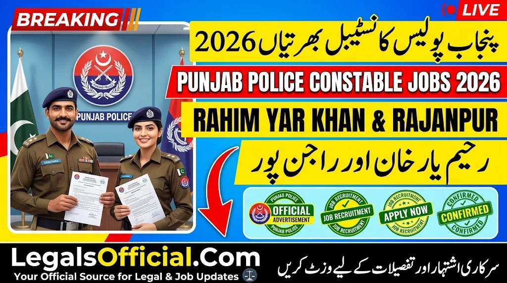 Punjab Police Constable Jobs 2026: Rahim Yar Khan And Rajanpur Recruitment