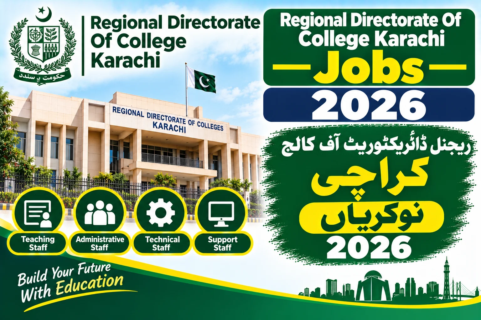 Regional Directorate Of College Karachi Jobs 2026
